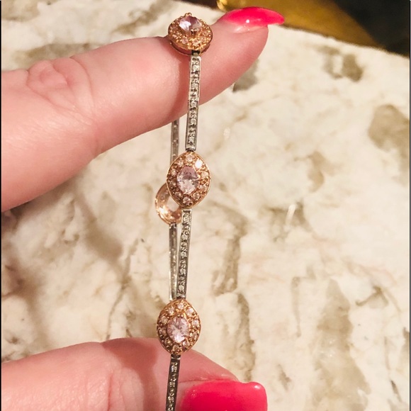 SOLD 14k White rose gold Kunzite bracelet - Picture 5 of 14